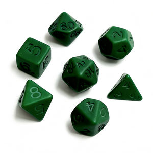 ชุดลูกเต๋าเรซิ่นสีเขียวด้าน สำหรับเกม RPG ลูกเต๋าโพลีเฮดรอนแบบดิจิทัลใหม่ ชุด 7 ชิ้น - Product Image 1