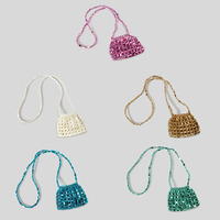2025 concepteur acrylique paillettes Mini sac à bandoulière à la main tressé sac à bandoulière femmes mode perlé sac personnalisé en gros