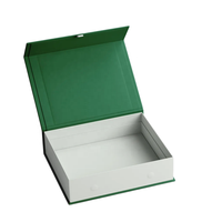 Boîte cadeau magnétique de luxe personnalisée, boîte d'emballage en carton rigide, boîte à couvercle pliable bicolore vert et blanc pour bijoux, cosmétiques, mariage