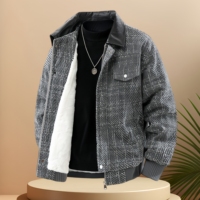 Veste personnalisée pour homme, veste en velours pour l'automne et l'hiver, veste décontractée et chaude, vente en gros d'usine, veste coupe-vent tendance pour homme