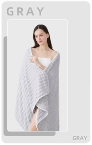 Serviette de bain 7A en microfibre tricotée antibactérienne, couleur unie, velours corail, écologique, anti-enfants, séchage rapide, épaissie pour bain moussant - Product Image 3