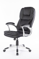 Chaise de bureau exécutive ergonomique moderne à dossier haut en cuir, avec accoudoirs rembourrés, réglable en hauteur, inclinable et pivotante, en métal, pour chambre/bureau