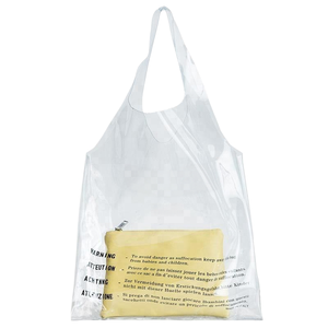 กระเป๋าช้อปปิ้งใสกันน้ำพิมพ์โลโก้ตามสั่ง ขายส่ง กระเป๋าถือแฟชั่นใส PVC พร้อมหูหิ้ว สำหรับใส่เครื่องสำอาง - Product Image 1