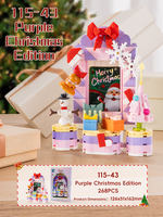 Ensemble de blocs de construction de cadre photo de Noël rose, arbre de Noël, briques éducatives DIY, jouets pour enfants, cadeaux de Noël, modèle