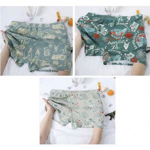 Calzoncillos Boxer Holgados de Algodón Puro con Estampado de Flechas para Hombre Joven, Ropa Interior Transpirable para el Hogar con Logotipo en la Cintura - Product Image 4