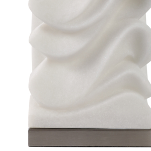 Lampada da Tavolo con Base in Pietra Texturizzata e Paralume in Tessuto per Arredamento Casa, Camera da Letto e Soggiorno - Product Image 5