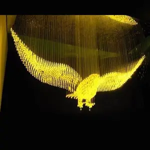 DIY酒店大堂造型照明3D光纤吊灯水晶灯