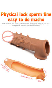 Manchon pénien réutilisable pour adultes, préservatifs, jouets pour hommes, retardateur d'éjaculation, stimulation ponctuelle, <span class=keywords><strong>contraception</strong></span> plus sûre, anneau pénien, extenseur - Product Image 5