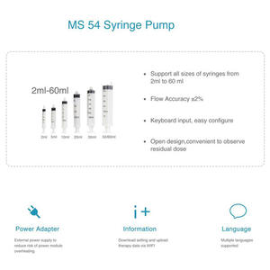 Pompe à seringue vétérinaire Medicool 50 ml, haute précision, pour infusion canine, AC 110-220V, équipement médical - Product Image 3