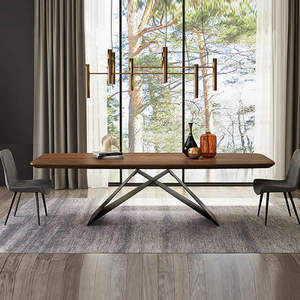 Ensemble de <span class=keywords><strong>table</strong></span> à manger en bois massif extensible nordique <span class=keywords><strong>Table</strong></span> longue en noyer rectangulaire pour <span class=keywords><strong>8</strong></span> <span class=keywords><strong>personnes</strong></span> Home <span class=keywords><strong>Bar</strong></span> Cuisine - Product Image 6