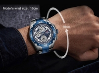 Montre-bracelet pour homme NAVIFORCE 9182, grande taille, double affichage, chronographe, décontractée, pour affaires, quartz, numérique