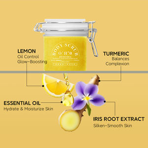 All'ingrosso esfoliante biologico curcuma Scrub al limone naturale lisciante per la pelle ammorbidisce la pelle morta curcuma organico Scrub per il corpo - Product Image 5