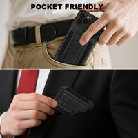 Dompet kulit perjalanan, pria baru, magnetik kulit, dompet magsafe bisnis Mini minimalis, klip uang dengan dudukan