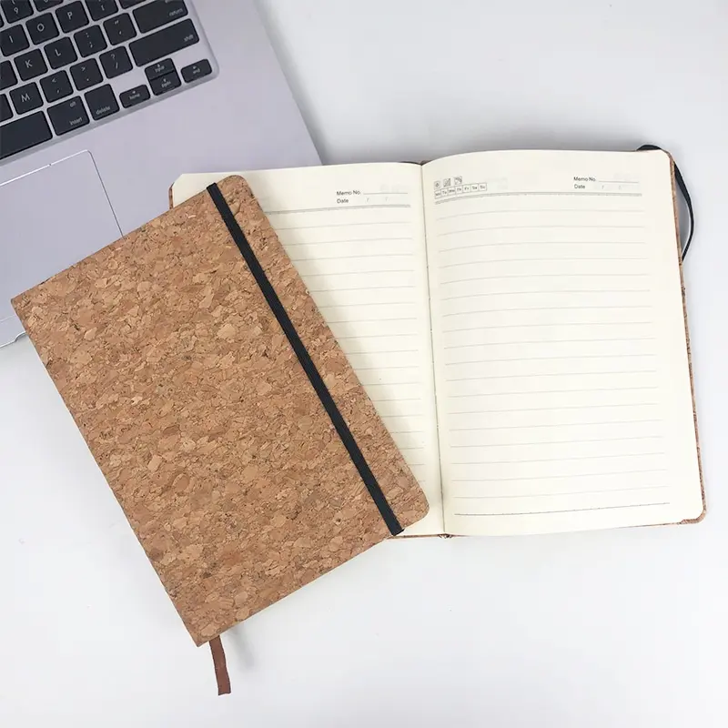 Wholesale custom LOGO printed Cork strap Business notepad notebook