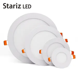 사무실 패널 라이트 알루미늄 화이트 프레임 smd led 라운드 3w 6w 12w 18w led 패널 라이트 recessed led 슬림 다운 라이트