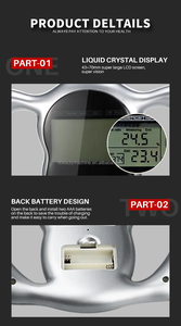 El LCD ekran dijital vücut yağ analizi metre test cihazı sağlık - Product Image 6