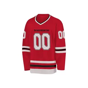 Low Price Good Quality Sublimation Printing Logo Long Sleeve Uniform Quick Dry Ice Hockey Wear Sport Ice Hockey Jersey