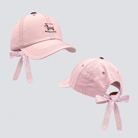 Gorra de Béisbol con Lazo Bordado de Dibujos Animados, Unisex, Primavera-Verano, Protección Solar, Transpirable, Impermeable, con Visera que Favorece el Rostro
