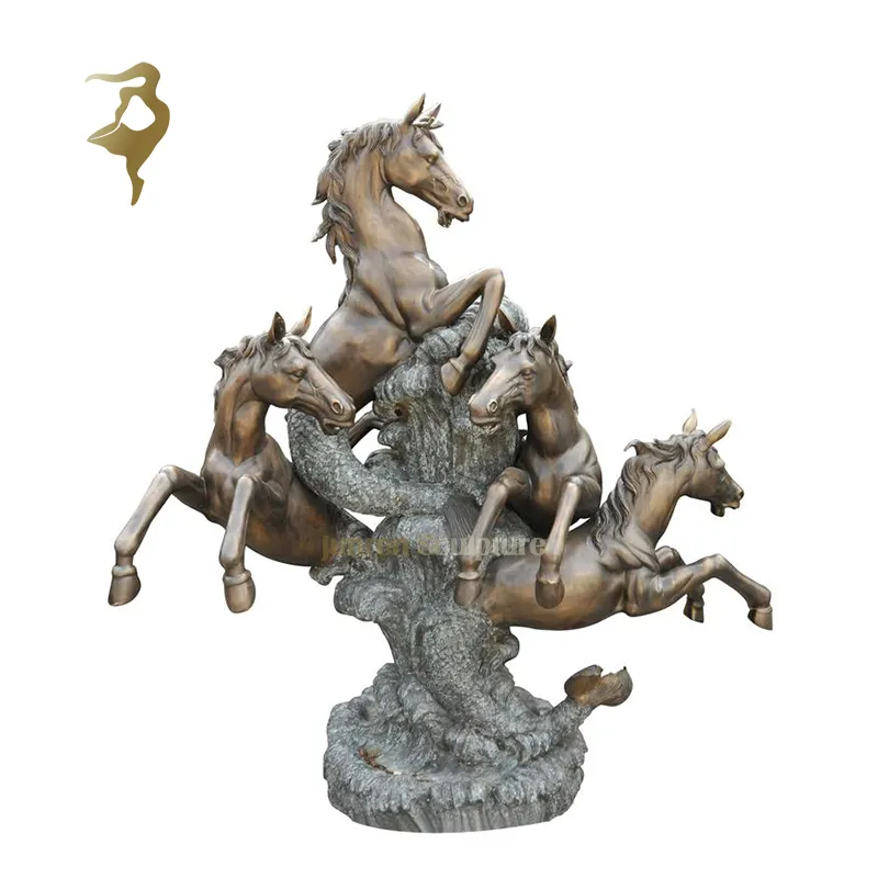 Statue de cheval en laiton antique en cuivre de petite taille réelle en métal personnalisée à l'intérieur