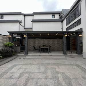 La pergola des volets sur la promenade murale est une pergola motorisée avec toit persienne galerie verte - Product Image 5