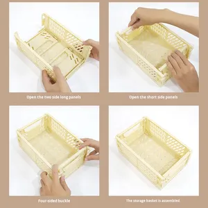 <span class=keywords><strong>Panier</strong></span> et boîte <span class=keywords><strong>de</strong></span> <span class=keywords><strong>rangement</strong></span> pliables en plastique rectangulaires modernes, multifonctionnels, écologiques, sur mesure ODM pour usage domestique - Product Image 3