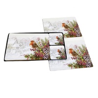 Accessoires de décoration de table à manger Fabricant d'accessoires Nordic Eco Friendly Glossy Mdf Set de napperons et sous-verres en bois avec imprimé