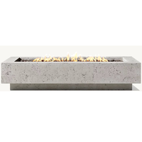 Foyer extérieur de gaz naturel et de propane de table rectangulaire extérieure de feu de table de nouveau style pour l'hôtel à la maison