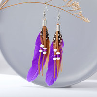 Boucles d'Oreilles Pendantes Style Bohème Boho, Style Vintage, Perles, Bijoux pour Femme et Fille, Design Unique