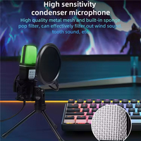 Support de microphone USB SF-666R RVB omnidirectionnel pour gamers et vlogueurs, compatible iPhone, Android et ordinateur – Meilleure vente