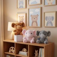 Porte-clés mini éléphant en peluche douce et mignonne, design animé, jouet rose rembourré, marque KM Chine, pour fille
