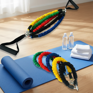 CHENGMO sport prezzo di fabbrica in lattice <span class=keywords><strong>gambe</strong></span> fasce di <span class=keywords><strong>allenamento</strong></span> palestra casa Fitness fascia di resistenza con manico - Product Image 2