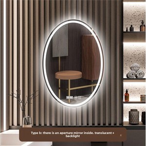<span class=keywords><strong>Espejo</strong></span> <span class=keywords><strong>de</strong></span> <span class=keywords><strong>Baño</strong></span> Inteligente Elíptico con Iluminación LED, Antivaho, Pantalla Táctil, Diseño Moderno Minimalista, Lentes <span class=keywords><strong>de</strong></span> Vidrio - Product Image 3
