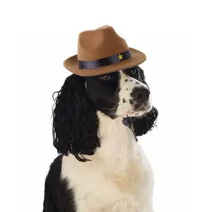 หมวกกันแดดสำหรับสุนัขสัตว์เลี้ยงตรงกับหมวกชาวประมงหมวกคาวบอยสำหรับแมวและสุนัข