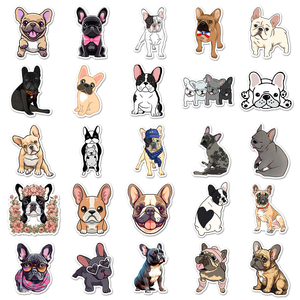 50 Piezas de Pegatinas de Juguete al por Mayor para <span class=keywords><strong>Niños</strong></span>, Pegatinas de Vinilo Impresas Personalizadas con Lindos Perros Bulldog Francés - Product Image 4