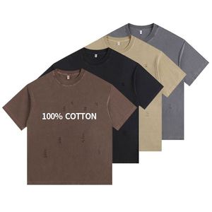 เสื้อยืดคอโอเวอร์ไซส์ทรงหลวม ผ้าคอตตอนหนา 260GSM เป็นมิตรต่อสิ่งแวดล้อม ทอแบบเรียบ สไตล์สตรีทแวร์ ลุคสปอร์ต พรีเมียม - Product Image 1
