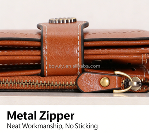 2026 Neue Großhandels-Kompaktbrieftasche für Damen aus Leder mit RFID-Schutz und Reißverschluss-Münzfach - Product Image 4