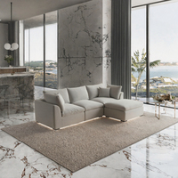Canapé modulaire en velours terracotta en forme de L avec chaise longue, revêtement en tissu, pour salon