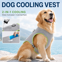Gilet rafraîchissant pour chien en gros 2-en-1 avec gel froid activé par l'eau, prévient les coups de chaleur, harnais en maille réglable pour la marche en extérieur