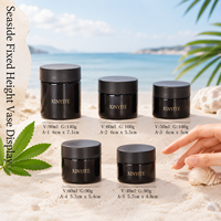 Pot cosmétique en verre opaque noir de 40, 50, 60, 90 ml, récipient rond en verre pour crème avec couvercle à vis noir pour l'emballage de produits de soin de la peau