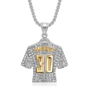 Collier pendentif maillot de football Messi plaqué or, incrusté de diamants, numéro 30, unisexe, pour usage quotidien - Product Image 5