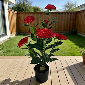 Arbre de camélia artificiel, faux arbre de camélia, arbre de camélia en pot - Product Image 4