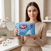 Serviettes hygiéniques jetables de marque A+ de haute qualité, respirantes, en coton, avec ailettes, super absorbantes, OEM ODM personnalisées pour femmes