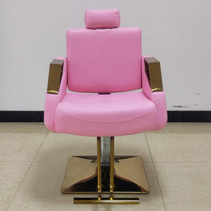 Fauteuil de barbier en cuir PU rose, robuste, avec pompe hydraulique et design pliable, pour l'école et les salons - Product Image 6