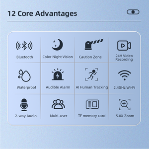 Icsee 3K 6MP 4k 9mp Ngoài Trời 2 3 ống kính không dây PTZ không thấm nước an ninh CCTV <span class=keywords><strong>Camera</strong></span> với ánh sáng cảnh báo mạng de seguridad Wifi - Product Image 3