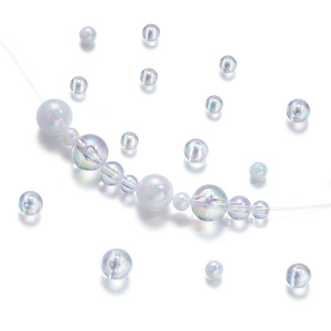 Acrylic Round <b>Beads</b> Milky White Transparent Plated For Bracelet Making 8mm 10mm 12mm Loose <b>Beads</b> DIY Jewelry Craft Supplies - Product Image 2