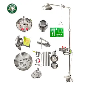 Safety Shower Equipped With Large Size Stainless Steel Pedals Emergency Shower And Eye Wash