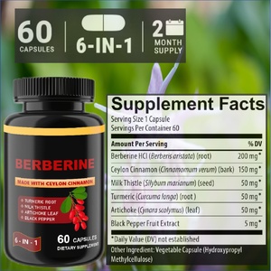 Cápsulas de Berberina OEM/ODM con Canela de Ceilán, Cúrcuma, Cardo Mariano, Alcachofa y Pimienta Negra para Adultos - Product Image 2