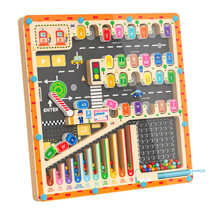 Jouets éducatifs en bois Montessori pour enfants en gros : labyrinthe magnétique, lettres, <span class=keywords><strong>parking</strong></span>, jouets sensoriels pour l'apprentissage des tout-petits - Product Image 4