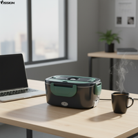Boîte à lunch électrique en acier inoxydable auto-chauffante de 1,5 L, ensemble de boîtes thermiques pour la voiture et la maison