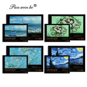 Bloc <span class=keywords><strong>de</strong></span> Papel para Marcadores Artísticos Panwenbo A3 A4 <span class=keywords><strong>de</strong></span> 40 Páginas, Encuadernado en Espiral, para Dibujo y Pintura - Product Image 1